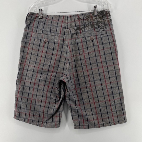 Ripe Curl Shorts Women's 32 Plaid The Search Front Rear Pockets Button Zip - Picture 7 of 10